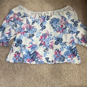 Floral off the shoulder shirt